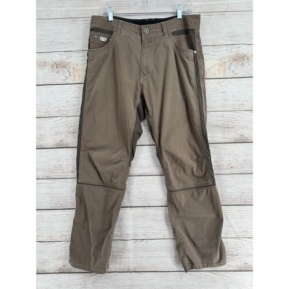 Kuhl Radikl Hybrid Hiking Pants Mens 34x30 Brown Gray Stretch 5 Pocket - Picture 1 of 13